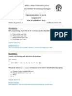 Programming in Java - MCQ Assignment - 0