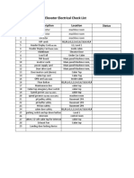 Elevator Hand Over Check List