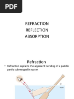 Refraction Reflection Absorption