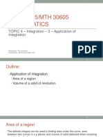 MTH 30105/MTH 30605 Mathematics: TOPIC 4 - Integration - 3 - Application of Integration