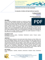 El Papel de La Familia en La Educación de Los Niños Con Altas Capacidades Intelectuales