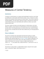 Measures of Central Tendency