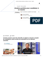 La Lettre de Motivation Parfaite Pour Candidater À Un Master