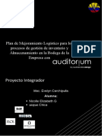 Plan de Mejoramiento Logisto para Los Procesos de Gestion de Inventario y Almacenamiento en Las Bodegas de La Empresa Auditorium