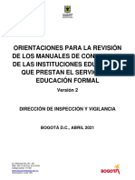 Orientaciones para Revisión de Los Manuales de Convivencia