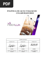 POL - SIS - 01 - v02 POLÍTICA DE ALTAS Y BAJAS DE COLABORADOR