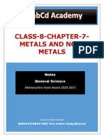 CLASS-8-CHAPTER-7-Metals and Non - Metals: Notes General Science