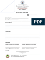 Department of Education: Home Visitation Form