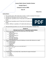 DAV Centenary Public School, Paschim Enclave Sample Paper-1 Computer Science (083) Class XI Marks:35 Time:2 Hrs Instructions