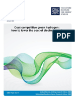 How To Lower Cost of Electrolysers - Oxford Institute For Energy Studies