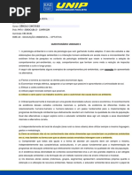 Questionário Unidade II Educação Ambiental