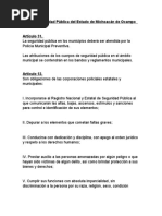 Ley de Seguridad Pública Del Estado de Michoacán de Ocampo