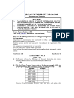 Allama Iqbal Open University, Islamabad Warning: Department of Statistics