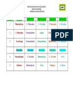 Horario de Clases Grado 5° 2022