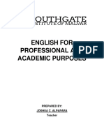 English For Professional and Academic Purposes