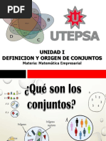 Unidad I Definicion Y Origen de Conjuntos: Materia: Matemática Empresarial