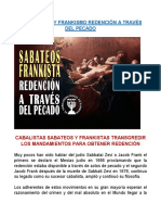 Cabalistas Sabateos y Frankistas Transgredir Los Mandamientos para Obtener Redención