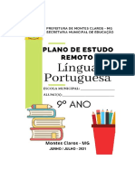 Gabarito 9° Ano Língua Portuguesa Junho