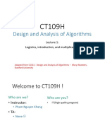 Design and Analysis of Algorithms: Logistics, Introduction, and Multiplication!