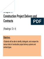 Construction Project Delivery and Contracts: (Readings: Ch. 4)