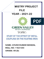 Study of The Effect of Metal Coupling On The Rusting Iron