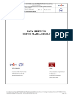 Data Sheet For Orifice Plate Assembly