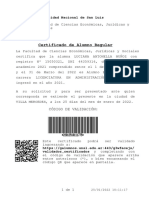 Certificado Alumno Regular