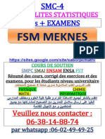 °SMC4 TD EXAMENS Probabilités Statistiques FSM-MEKENS 19-20