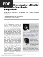 A Critical Investigation of English Language Teaching in Bangladesh