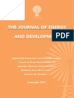 "Impact of Rural Electrification On Ugandan Women's Empowerment: Evidence From Micro-Data," by Niyonshuti Emmanuel and Kwitonda Japhet