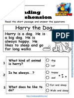 Harry The Dog: Reading Comprehension