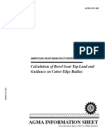 Agma 929 A06 Calculation of Bevel Gear Top Land and Guidance On Cutter Edge Radius