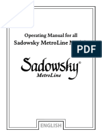 Sadowsky Metroline Models: Operating Manual For All