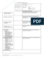 Classroom Observation Form