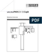 Sirona Orthophos 3 Dental X-Ray - Maintenance Instructions