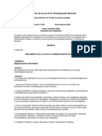 Reglamento de La Ley de La Cinematografía Nacional