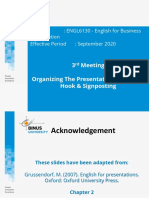 Organizing The Presentation Structure - Hook and Signposting - English For Business Presentation