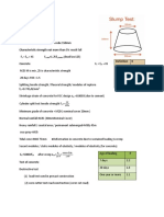 Workability Test: Size of Compressive Strength Cube 150mm Characteristic Strength Not More Than 5% Result Fall