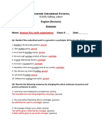 Week 15 - Grammar (Answer Key)