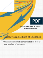 The Classical View of Money Supply and Prices