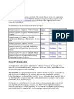 Some Preliminaries: Proposals