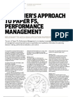 Examiner's Approach To Paper f5, Performance Management