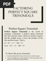 Factoring Perfect Square Trinomials