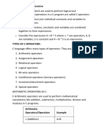 Operators and Expressions