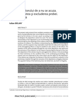 RRDA 1.2019 Dreptul - Martorului - de - A - Nu - Se - Acuza - Inutilizabilitatea Si Excluderea Probei - Jurisprudenta