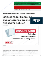 Comunicado - Sobre Las Designaciones en Entidades Del Sector Público - Gobierno Del Perú