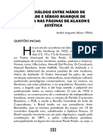 Um Diálogo Entre Mário de Andrade e Sérgio Buarque de Holanda Nas Páginas de Klaxon e Estética