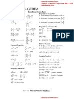 Algebra: Basic Properties & Facts