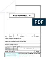 Boiler Input/Output List: REV Date Decription BY Apprvd