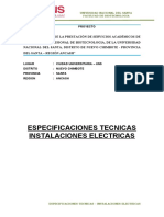 Especificaciones Tecnicas - Instalaciones Eléctricas